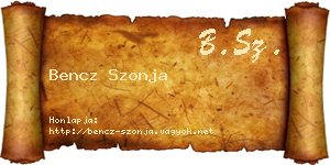 Bencz Szonja névjegykártya